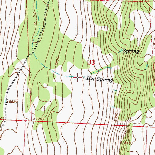 Topographic Map of Big Spring, NV