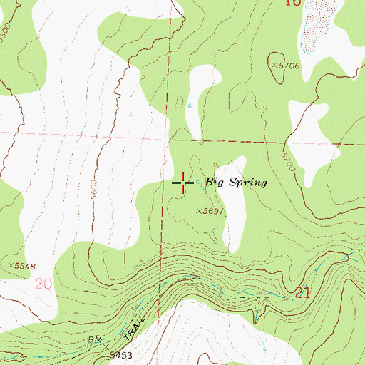 Topographic Map of Big Spring, NV