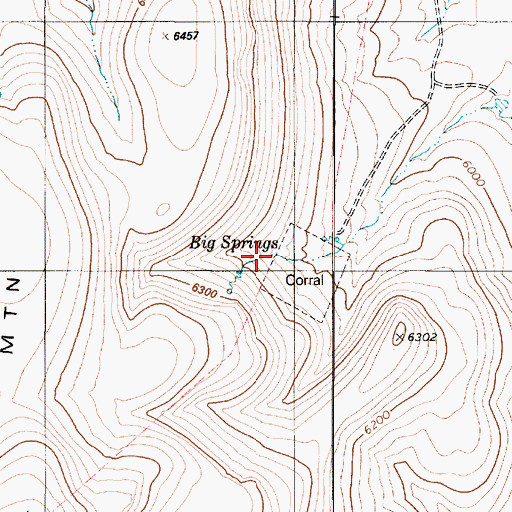 Topographic Map of Big Springs, NV