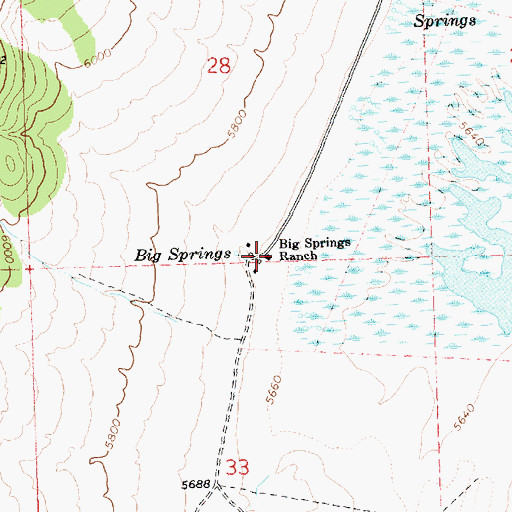 Topographic Map of Big Springs Ranch, NV