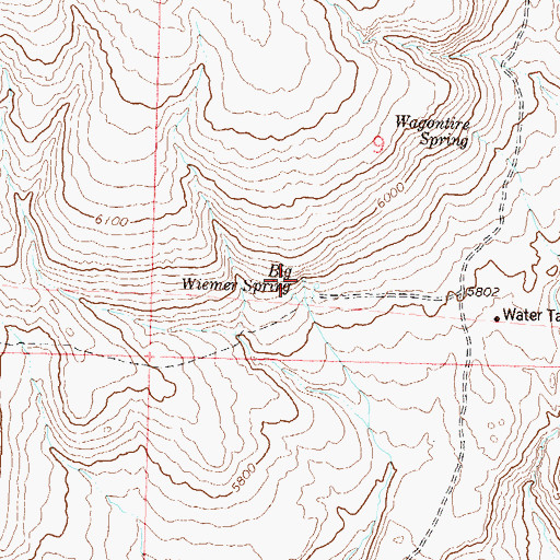 Topographic Map of Big Wiemer Spring, NV