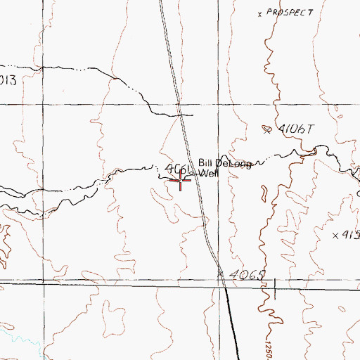 Topographic Map of Bill Delong Well, NV