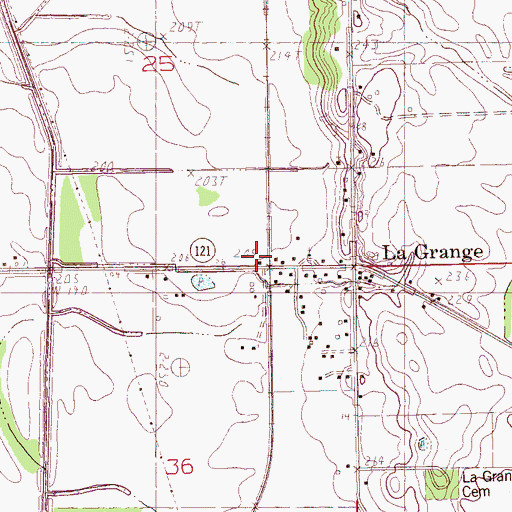 Topographic Map of La Grange Post Office, AR