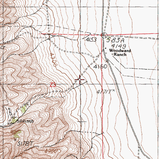 Topographic Map of Bishop Canyon, NV