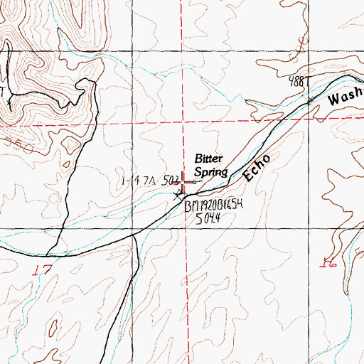 Topographic Map of Bitter Spring, NV