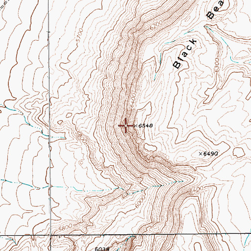 Topographic Map of Black Beauty Mesa, NV