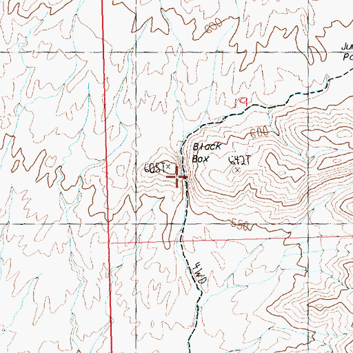 Topographic Map of Black Box, NV