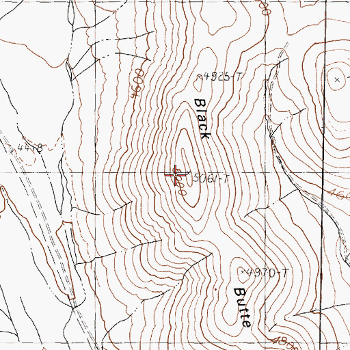 Topographic Map of Black Butte, NV