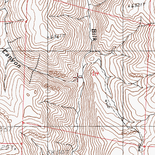 Topographic Map of Black Canyon, NV