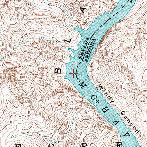 Topographic Map of Black Canyon, NV