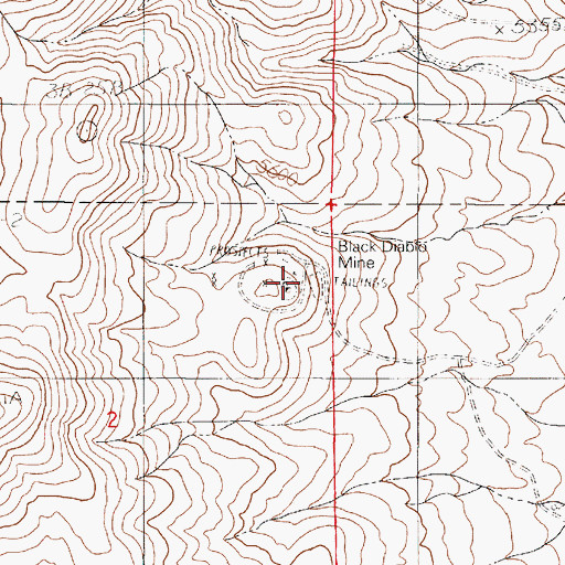 Topographic Map of Black Diablo Mine, NV