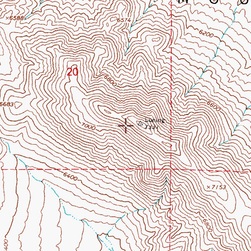 Topographic Map of Black Dyke Mountain, NV