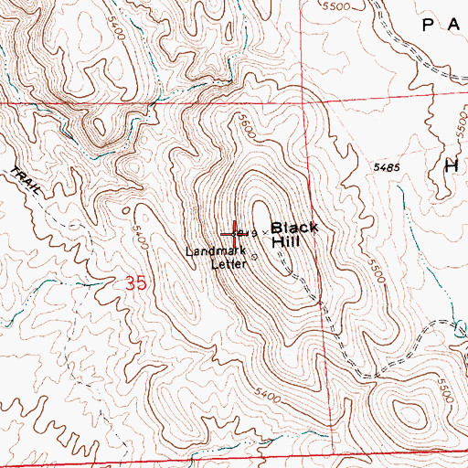 Topographic Map of Black Hill, NV