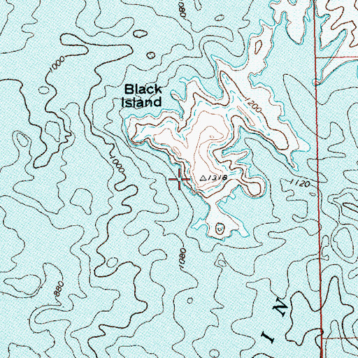 Topographic Map of Black Island, NV
