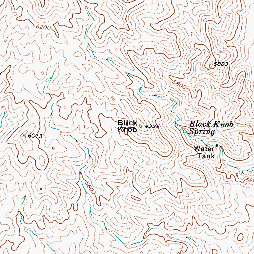 Topographic Map of Black Knob, NV