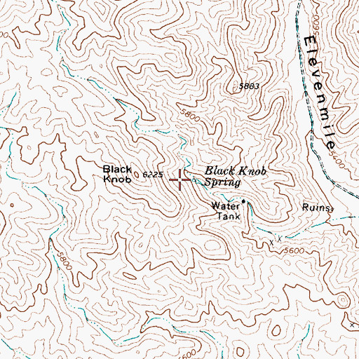 Topographic Map of Black Knob Spring, NV