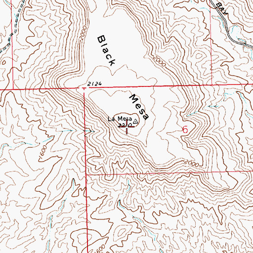 Topographic Map of Black Mesa, NV