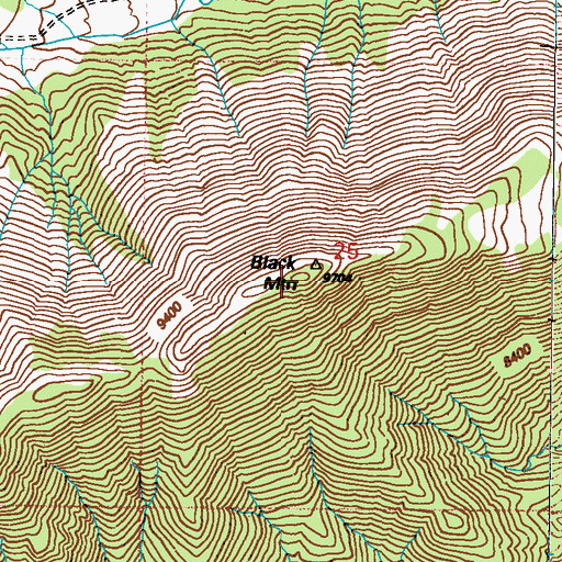 Topographic Map of Black Mountain, NV