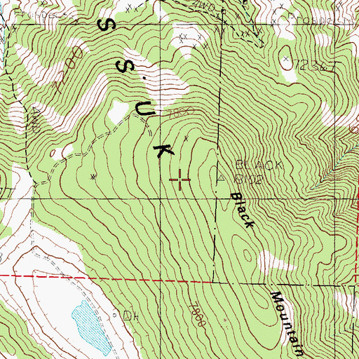 Topographic Map of Black Mountain, NV