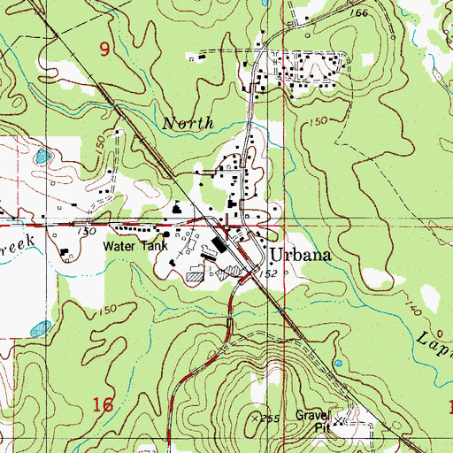 Topographic Map of Urbana Post Office, AR