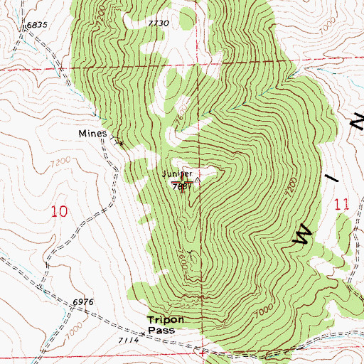 Topographic Map of Black Mountain, NV