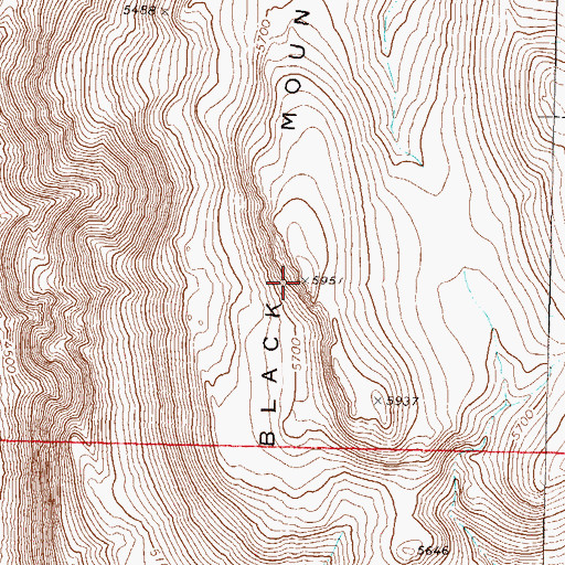 Topographic Map of Black Mountain, NV