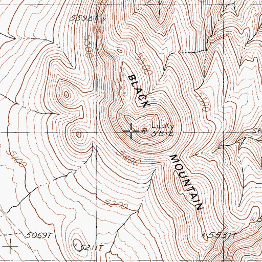 Topographic Map of Black Mountain, NV