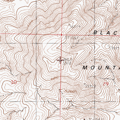 Topographic Map of Black Mountain, NV