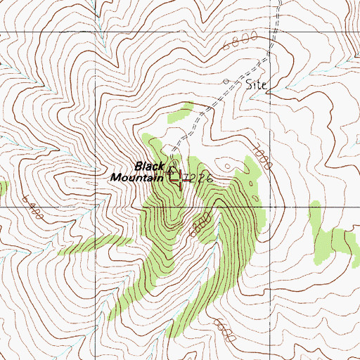 Topographic Map of Black Mountain, NV
