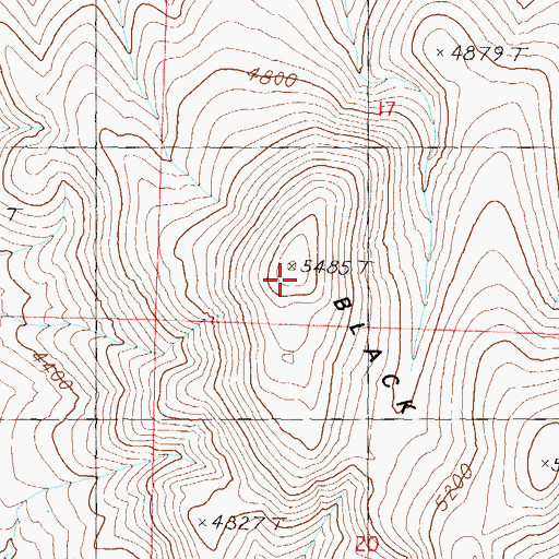 Topographic Map of Black Mountain, NV