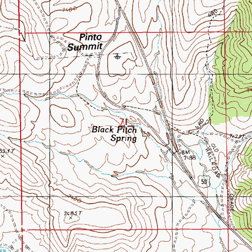 Topographic Map of Black Pitch Spring, NV