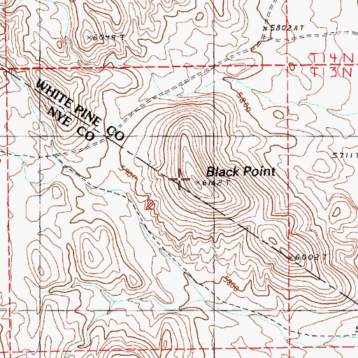 Topographic Map of Black Point, NV