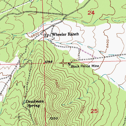 Topographic Map of Black Prince Mine, NV