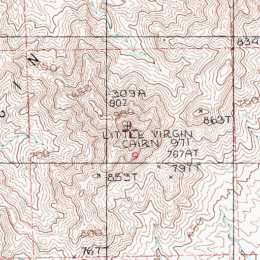 Topographic Map of Black Ridge, NV