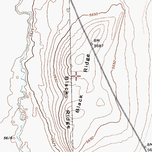 Topographic Map of Black Ridge, NV