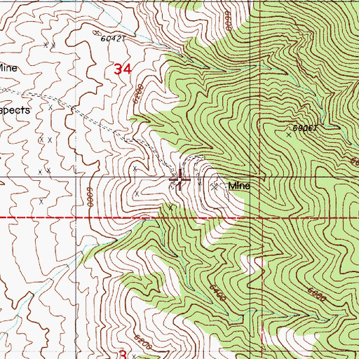 Topographic Map of Black Rock Mine, NV