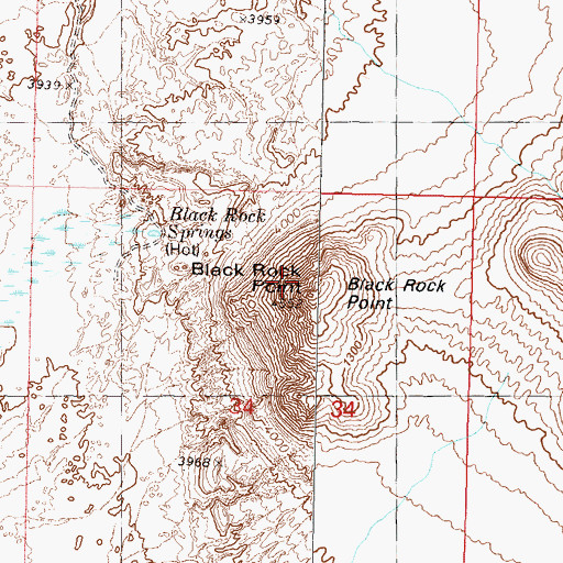 Topographic Map of Black Rock Point, NV