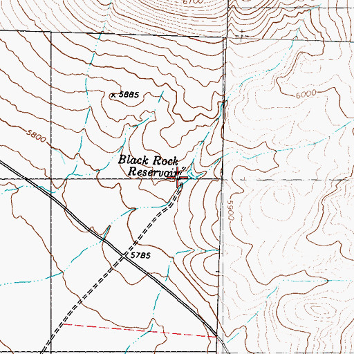 Topographic Map of Black Rock Reservoir, NV