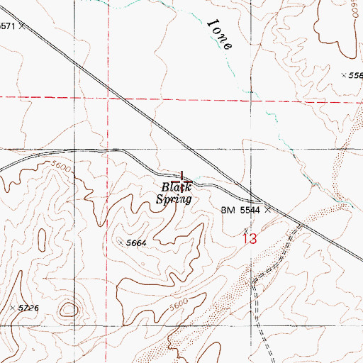 Topographic Map of Black Spring, NV