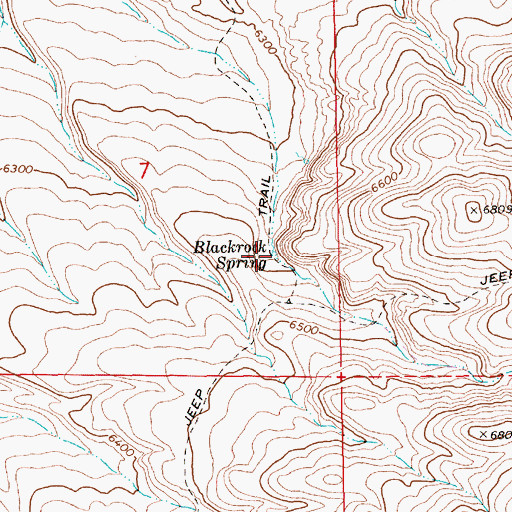 Topographic Map of Blackrock Spring, NV