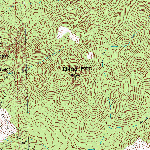 Topographic Map of Blind Mountain, NV