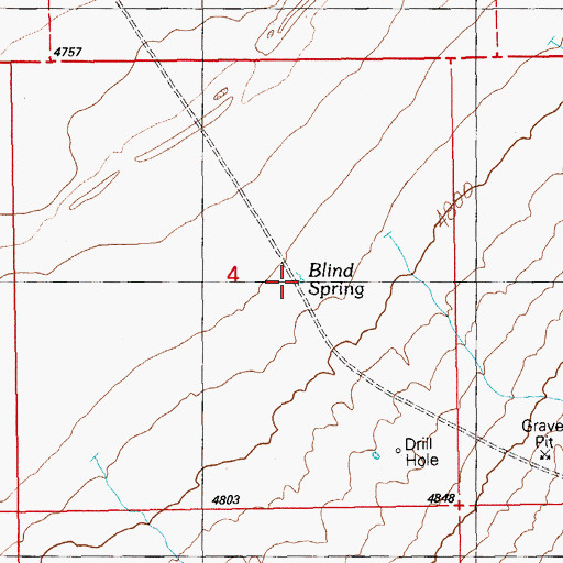 Topographic Map of Blind Spring, NV