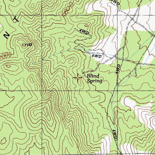 Topographic Map of Blind Spring, NV