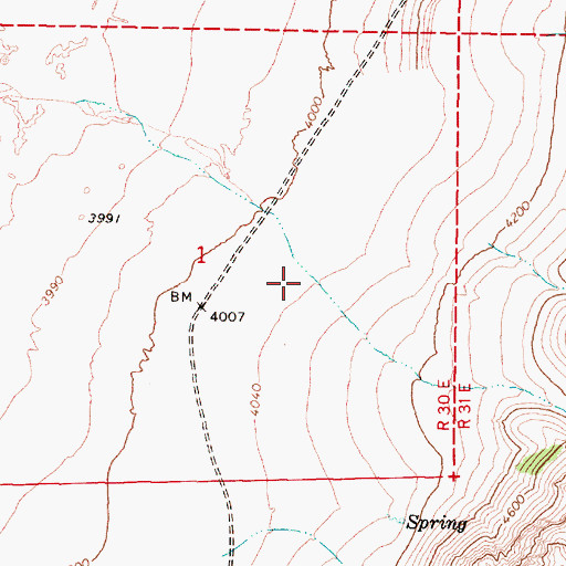 Topographic Map of Bliss Canyon, NV