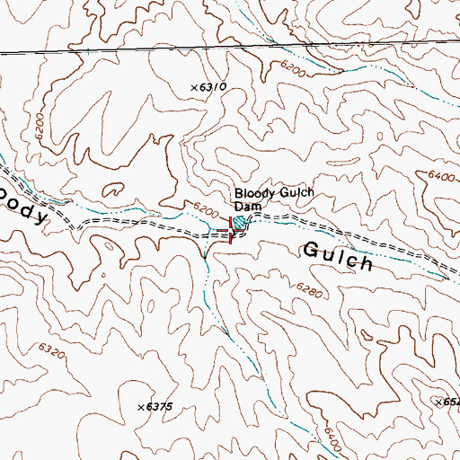 Topographic Map of Bloody Gulch Dam, NV