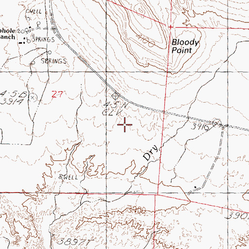 Topographic Map of Bloody Point, NV