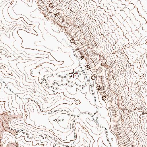 Topographic Map of Blue Diamond Hill, NV
