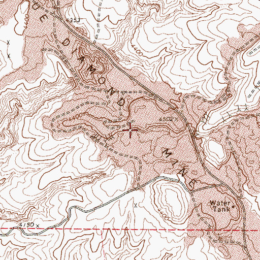Topographic Map of Blue Diamond Mine, NV