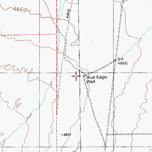 Topographic Map of Blue Eagle Well, NV