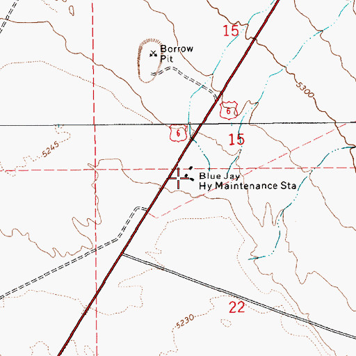 Topographic Map of Blue Jay Highway Maintenance Station, NV